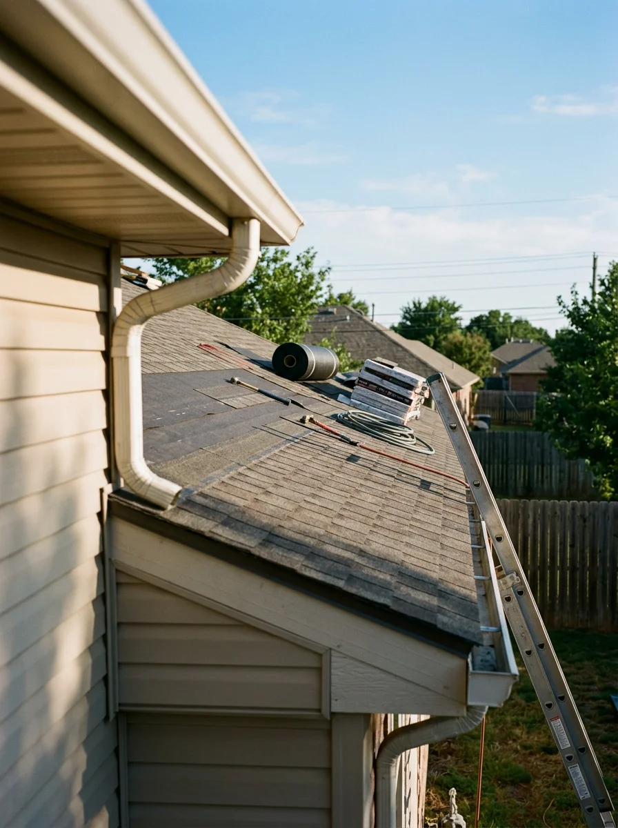 Residential roofing project in Mustang showing quality shingle installation and craftsmanship